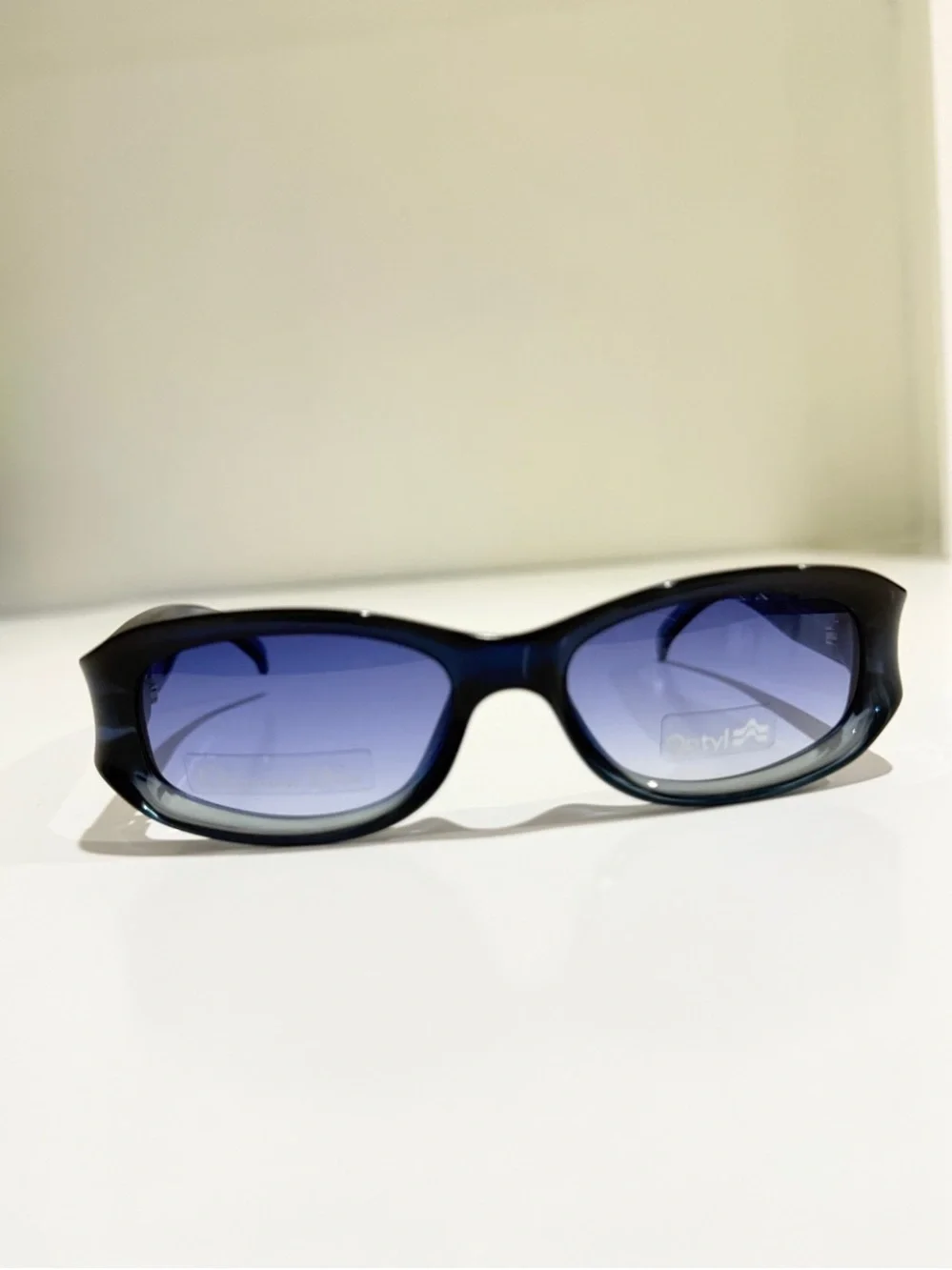 Vtg Christian Dior Chrystel 54Z Blue Gradient Sunglasses Y2K Deadstock Full Set